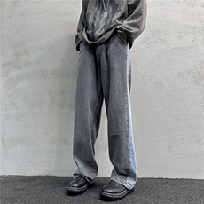 k1026-p50-控68M-5XL港风高阶黑暗破洞宽松大码牛仔裤，男装牛仔裤，星座116