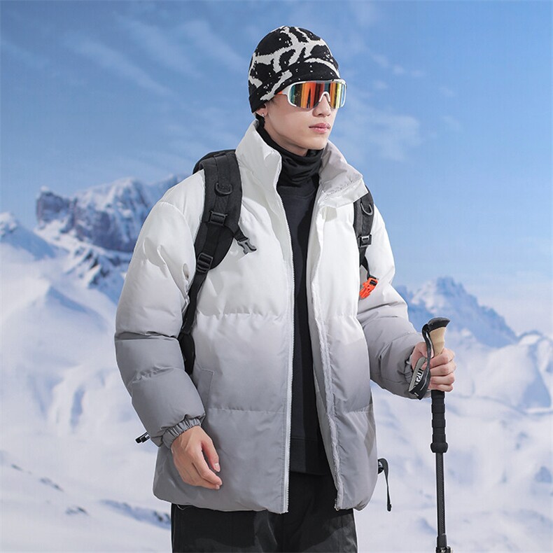 特批P70无差价冬新时尚渐变色棉衣外套男女户外保暖防寒棉袄M2917，男装棉衣，电商A001