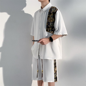 1小熊短袖衬衫男+短裤大码M-5XL套装92%聚酯纤维8%氨纶TZ77059P70图片