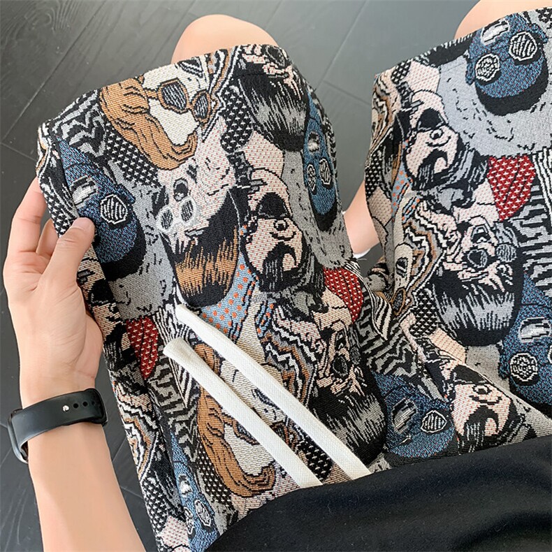 夏季新款大码休闲裤男潮刺绣花短裤五分裤子217-2-K203-特P35，男装牛仔裤，星座217-2