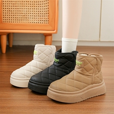 加绒高帮雪地靴女2024冬季新款学生ins韩版保暖休闲鞋棉鞋，女鞋雪地靴，电商A223