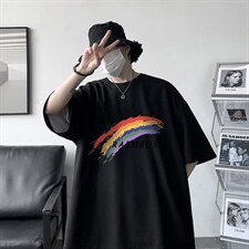 HT73064-P22华夫格t恤男短袖男大码五分袖大皂风，男装T恤，电商A040