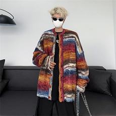 彩条纹撞色圆领毛衣男针织衫男MY09155-P58，男装针织衫/毛衣，星座308B-1