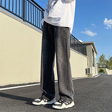 美式复古高街牛仔裤男春夏2025新款设计感小众直筒阔腿裤775-P45，男装牛仔裤，电商A178