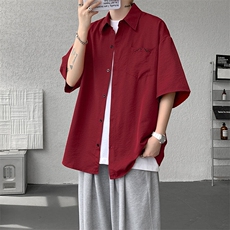 CS1143-特批25控49夏薄款冰丝面料大码短袖衬衫防晒透气外套，男装防晒衣，电商A059