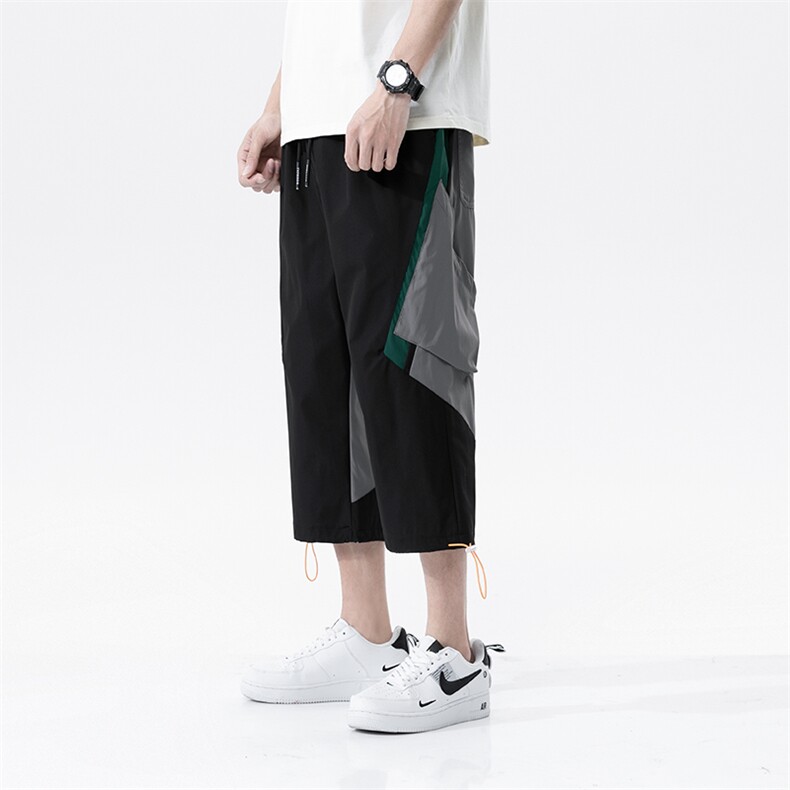 7XL~M港风七分裤2023夏季新款潮流加大码工装男女休闲中裤控价68,男装休闲裤,钱塘717(原712)