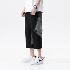 7XL~M港风七分裤2023夏季新款潮流加大码工装男女休闲中裤控价68，男装休闲裤，钱塘717(原712)