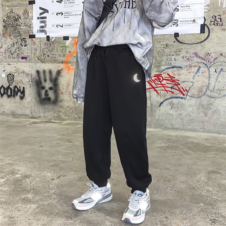 K12055-P40 秋季束脚直筒运动裤男大码宽松休闲卫裤哈伦裤图片