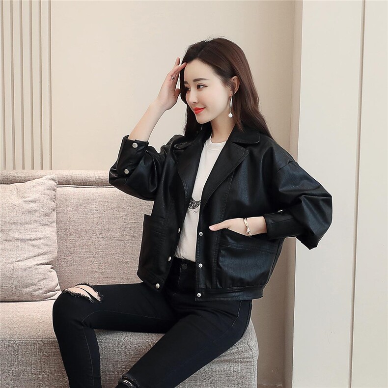 短款皮衣外套女款2025年新款春秋冬高级感今年流行爆款小个子休闲,女装皮衣,缘衣格