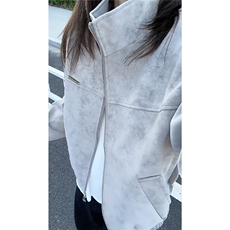特批65数据款飞行夹克双拉链小标设计感教练翻领PU皮外套JK3050，男装夹克，电商A128
