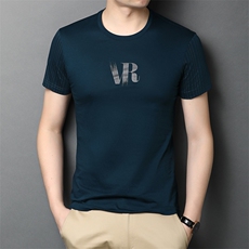 YJ2023夏季男式短袖纯棉T恤青年圆领潮流简约免烫修身体恤P48，男装T恤，电商B360