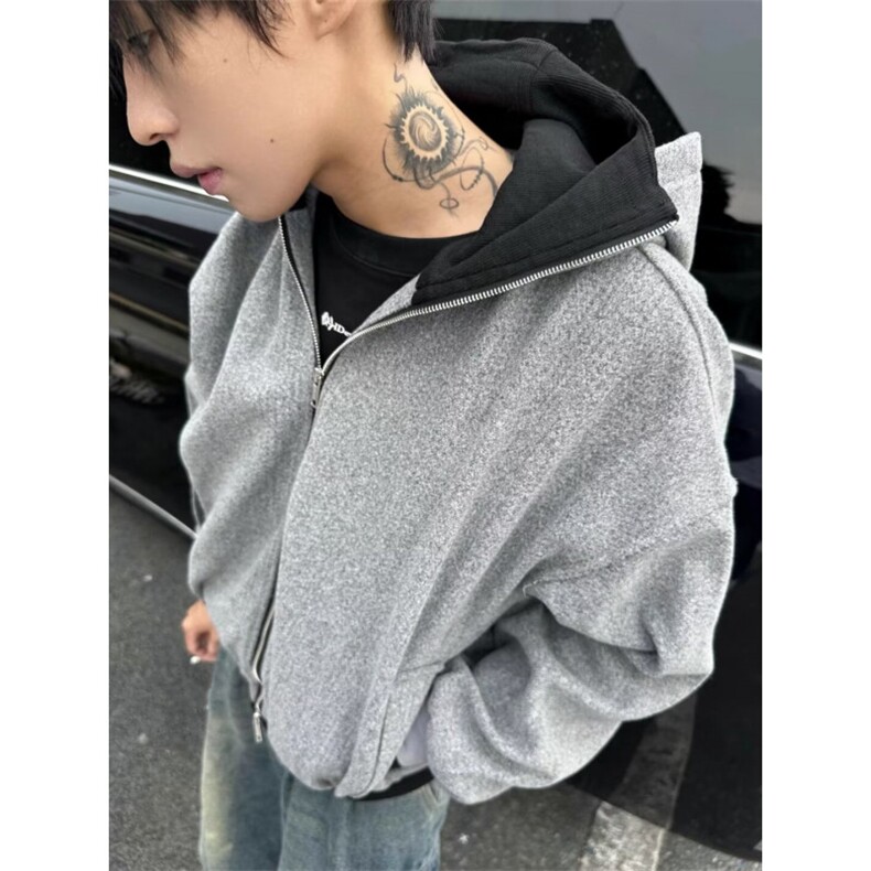 1506/QW93450/P77春秋痞帅外套男ins高街潮牌韩版潮流宽松夹克图片