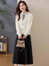 欣贝拉春装新款轻熟风2026年春季女两件套针织裙子【现货】应季款，女装套装/套裙，欣贝拉