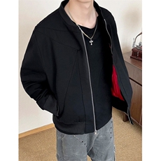 短款哈灵顿夹克男秋季倒三角立体剪裁牛仔衣红内工装外套J02，男装工装外套，星座1116A（原606A-3）