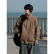 JK36-P59美式复古设计感夹克外套士2025秋冬季痞帅街棒球服，男装夹克，电商B323A