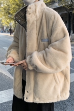 冬季棉服加厚保暖格子棉衣港风潮流两面穿羊羔毛外套男MY56-P135，男装棉衣，电商B295