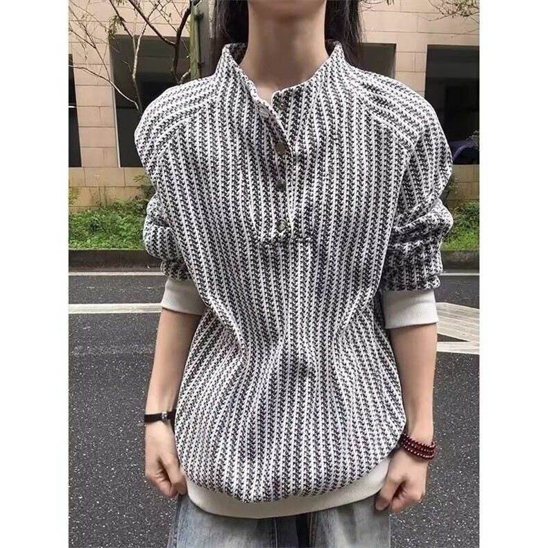 QC3335-P48新款衬衣2025新款秋冬季卫衣打底设计高级感小众衬衫,男装T恤,电商B323A