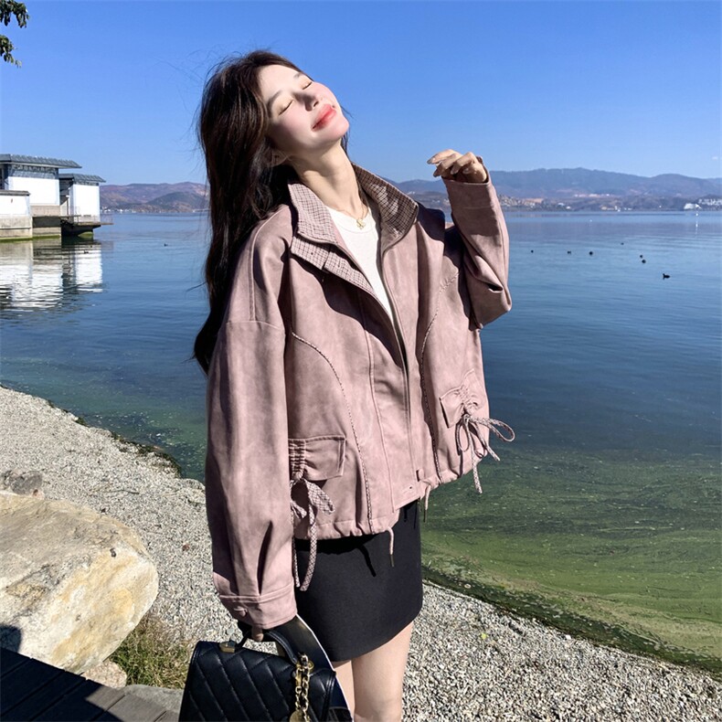 已出大货【26春新款】晕染皮外套2D001-6751-P175-K288,女装短外套,2D001