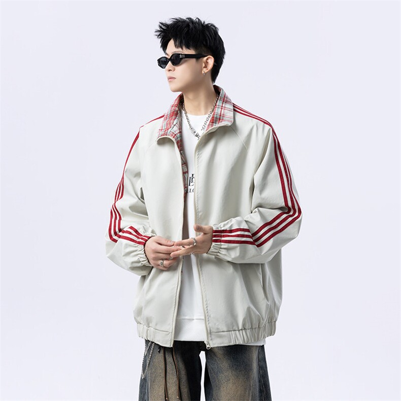 港风美式字母刺绣日系条纹立领夹克外塔男XZ213-JK5529-P90控128,男装夹克,星座213