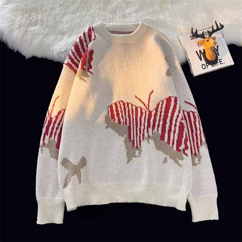 美式街头设计感圆领毛衣男慵懒风休闲针织衫GM55P46，男装针织衫/毛衣，星座1116-2