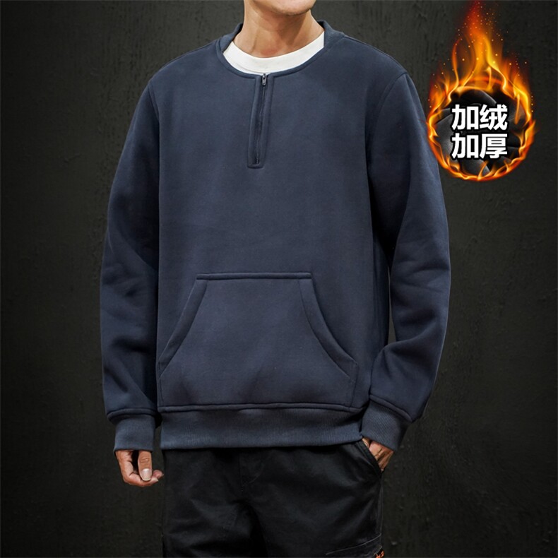 2019冬季新款马切达日系大码宽松休闲纯色加绒加厚卫衣男W656-P50,男装卫衣,电商A001