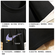 TK28259-P25春夏季七分袖t恤男大码五分袖男短袖中袖砖墙挂拍，男装T恤，电商A040A