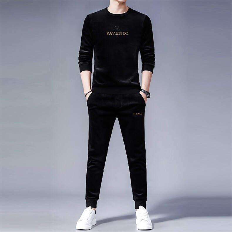 SA8351-2钱塘2020-2中青年男士新款时尚休闲帅气卫衣套装P147,男装休闲套装,钱塘207-2