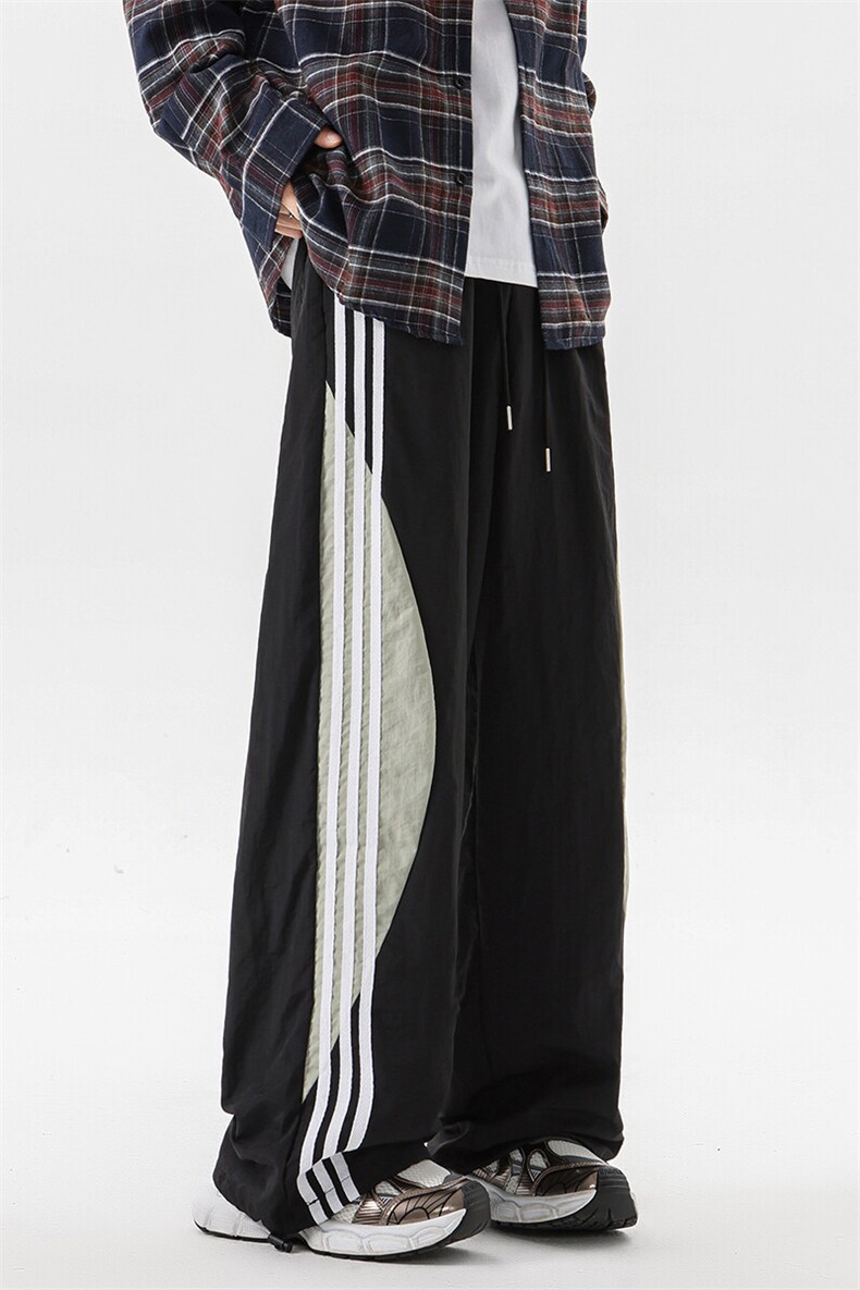 8XL-M加绒加厚条纹工装裤束脚休闲阔腿美式运动裤男K9116P58控78,男装休闲裤,电商D206-1