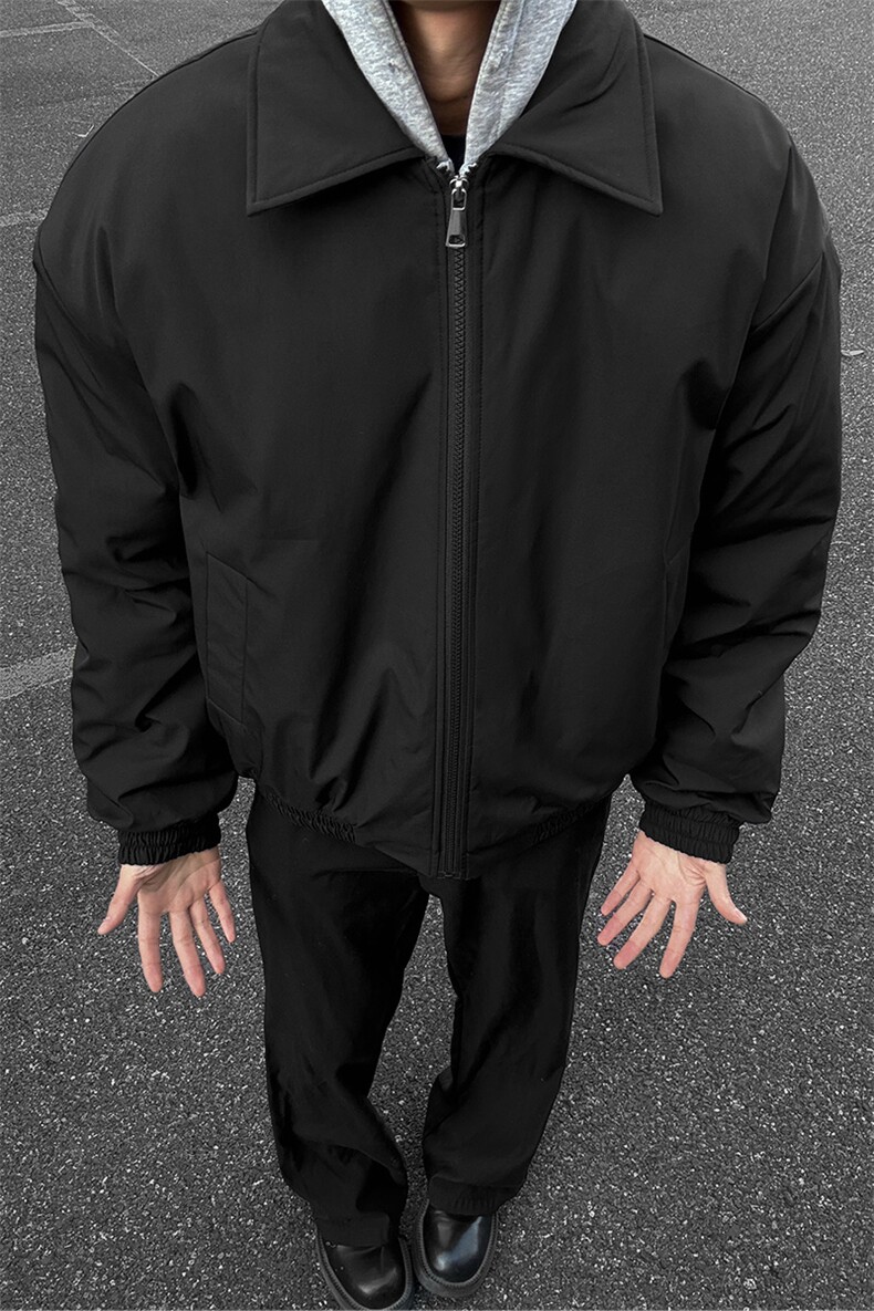 港风2026冬装飞行员夹克棉服厚外套男装冬季宽松翻领棉衣S374特75,男装棉衣,电商A233-1