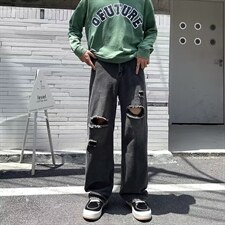 牛仔裤男秋季潮大码休闲裤子高街N5049P38，男装牛仔裤，星座1116-2