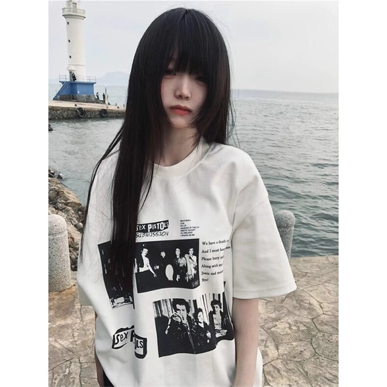 T0741-P25摇滚乐队美式复古纯棉印花短袖24年新款春夏情侣上衣,男装T恤,星座617A-2