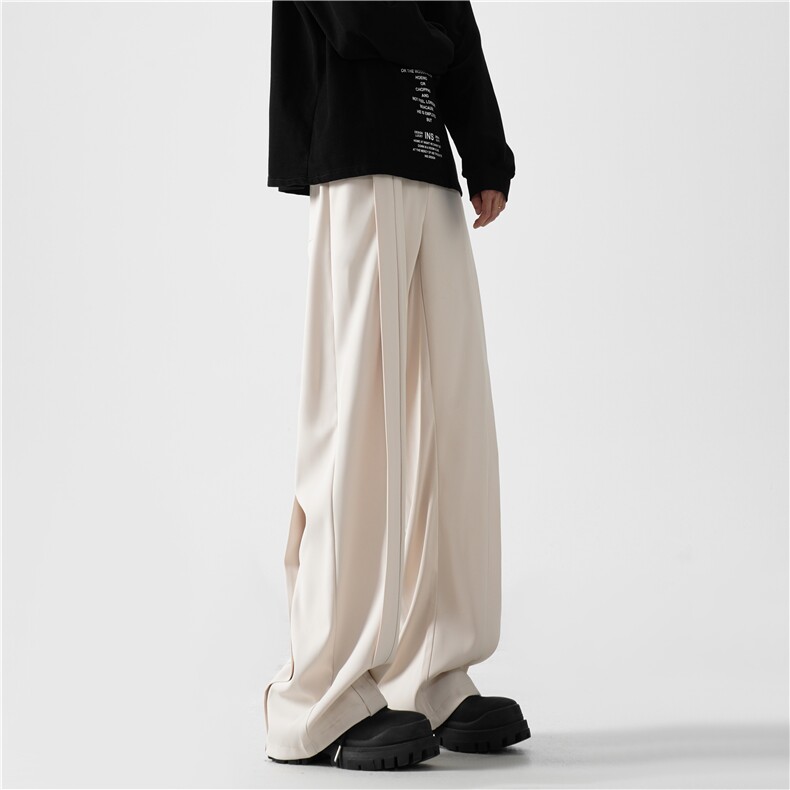 抖音品质秋季新款高级垂坠感弯刀休闲西裤B315-K24247-特p45控88,男装西裤,电商B315