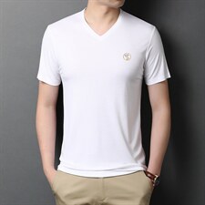 爸爸夏装冰丝polo衫薄款男士短袖t恤中年人商务休闲时尚百搭衣服，男装T恤，电商B212（原钱塘6029）
