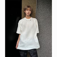 美式重磅小领口t恤男士夏季韩版青少年短袖2025年高级感半袖上衣，男装T恤，四季星座505