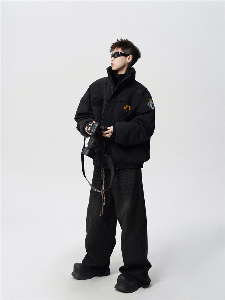 2025冬季美式潮牌立领夹克保暖羽绒服男潮牌休闲宽松羽绒服外套,男装夹克,电商A234