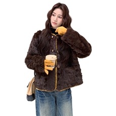 高级感小香风短款毛毛外套女2025秋冬皮毛一体小个子加厚保暖上衣，女装皮草，2C218