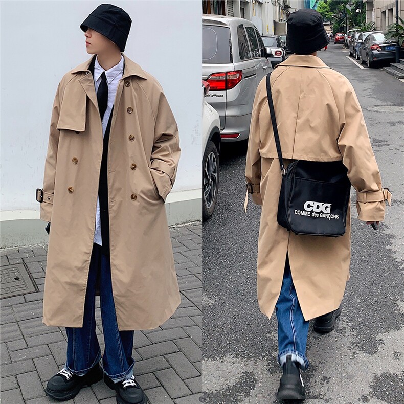 1港风休闲中长款风衣大码M-5XL潮流帅气英伦风男外套7668P90控118，男装风衣，星座226-2
