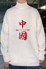 M18198-P45加绒款-P65半高领毛衣男士大码针织衫男毛线衣男，男装针织衫/毛衣，电商A040