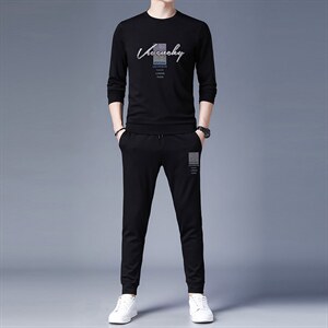 圆领卫衣中老年运动服套装男士大码中年休闲爸爸装2023春秋季新款图片
