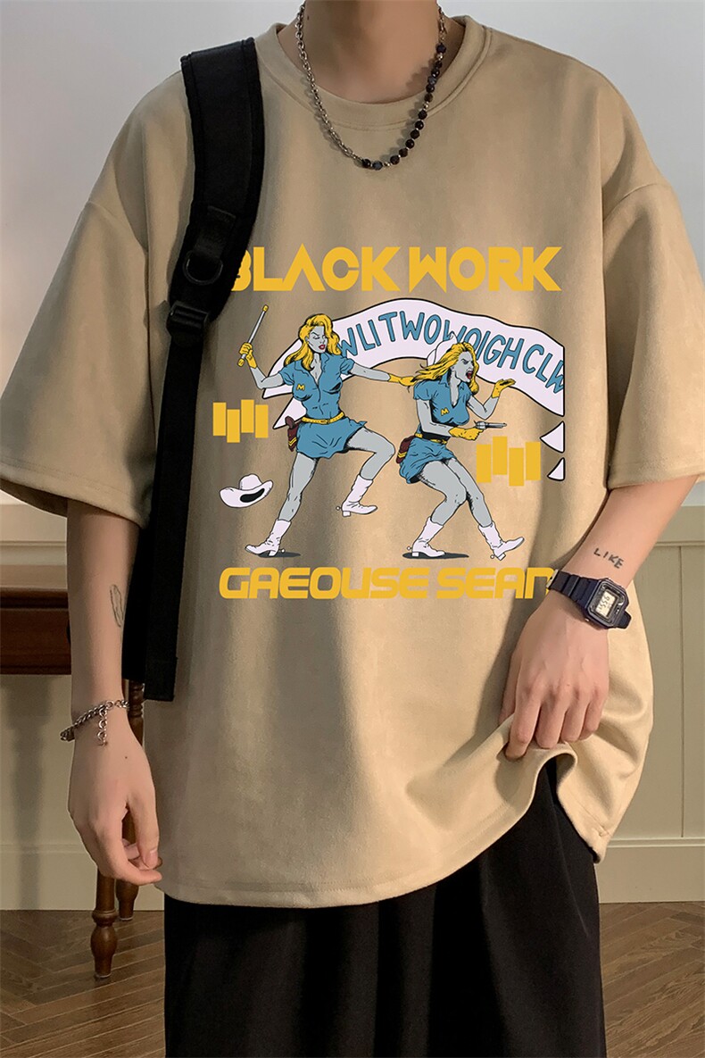 麂皮绒短袖t恤男大码半袖男JD82304-P25,男装T恤,电商A040
