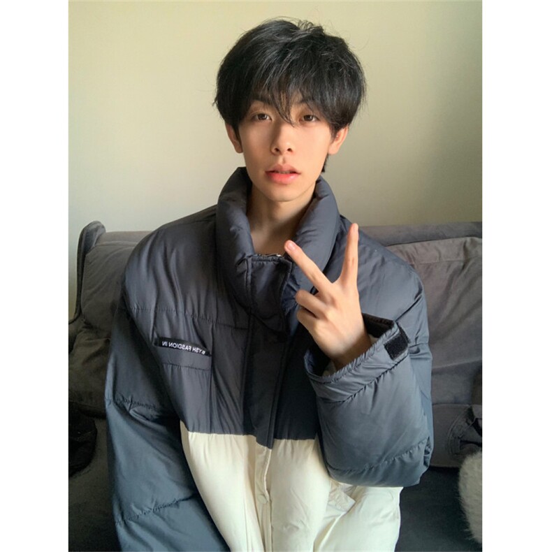 A298-P98冬季撞色拼接棉服上衣港风男女同款外套,男装棉衣,星座911