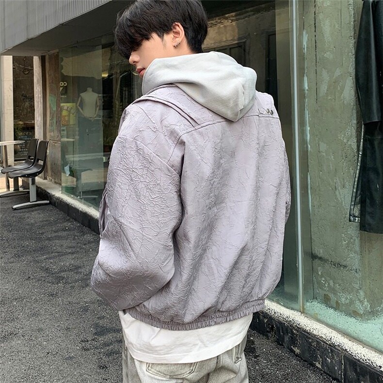 DJK8550-P75美式高街铆钉褶皱纹理短款外套男春秋夹克-网图现货,男装夹克,星座603-2