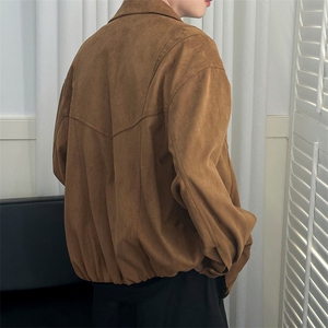 现货新款鹿皮绒夹克外套男宽松休闲日系短款上衣A351-AJ2599-P115图片