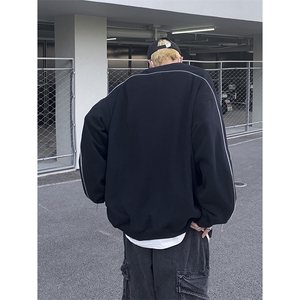 517A-8-W815-P78秋季新款现货圆领设计感拉链cleanfit卫衣图片