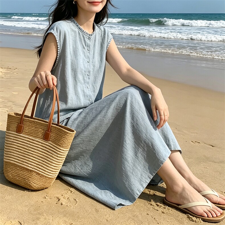 2026夏装新款简约时尚休闲套装两件套,女装套装/套裙,魅丽静蓝