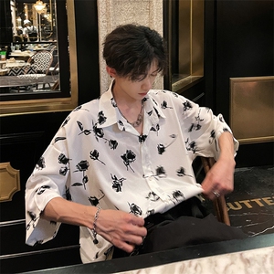 潮男玫瑰花衬衫  A071-T20-P38图片