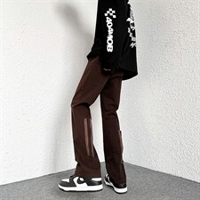 2022春装高街暗黑风休闲喇叭裤子男女同款拉链直筒裤LK22005-P50，男装休闲裤，电商B221