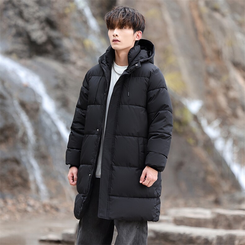 冬季中长款男士棉衣加棉加厚棉服潮流连帽棉袄青年A266-MY902-P95图片
