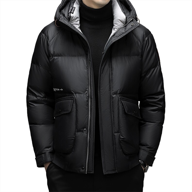 羽绒服男士2023新款中年连帽商务休闲上衣冬季加厚保暖外套男装,男装羽绒服,电商B212（原钱塘6029）