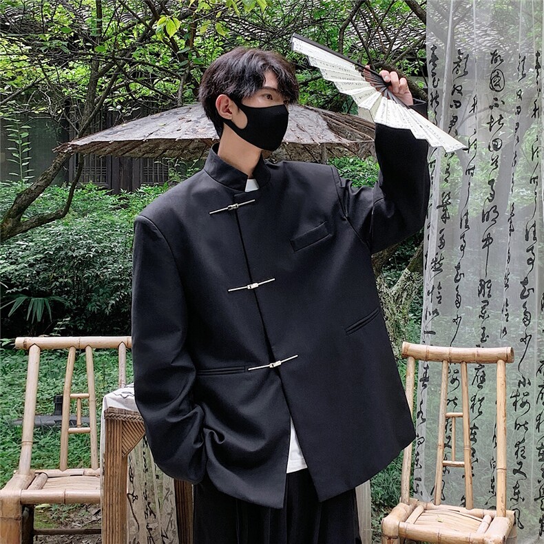 2025新中式金属搭扣设计西服男大码M-5XL情侣外套XF77858P85控138，男装西服，星座227-7